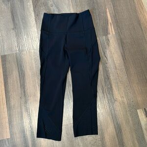 Lululemon capri leggings with laser cut detail